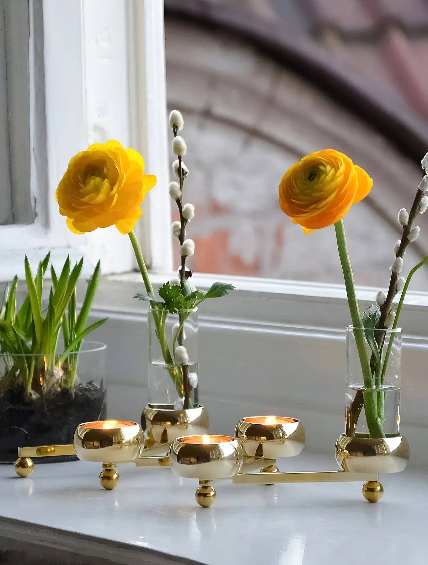 Подсвечник с колбами для цветов Constella, 14x15 см