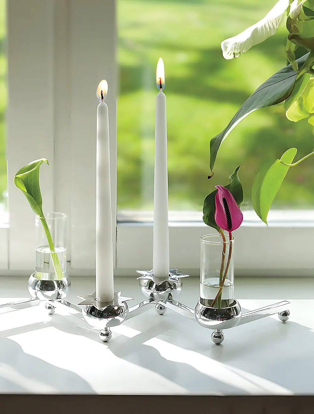 Подсвечник с колбами для цветов Constella, 14x15 см