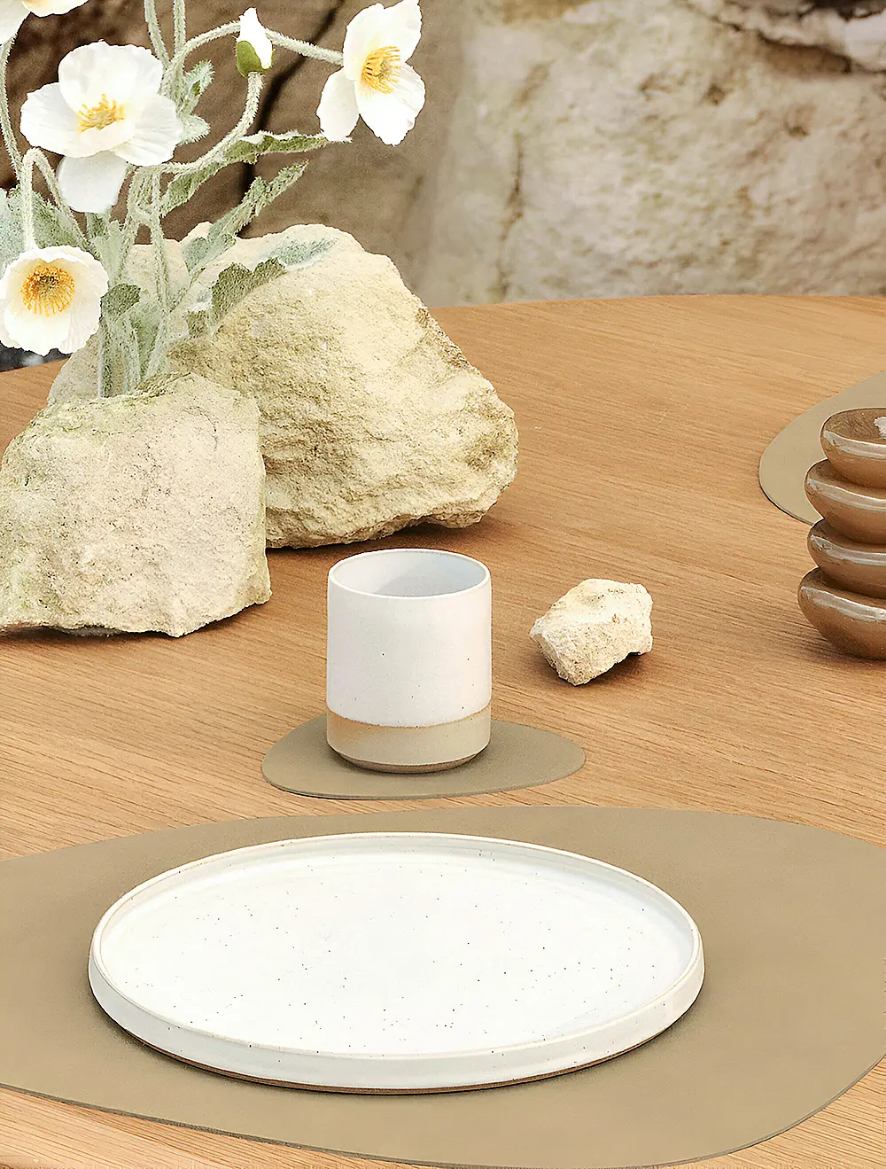 Подставка под стаканы и кружки Curve Khaki, 11x13 см