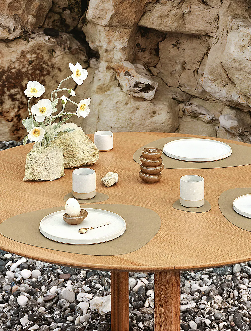 Подставка под стаканы и кружки Curve Khaki, 11x13 см