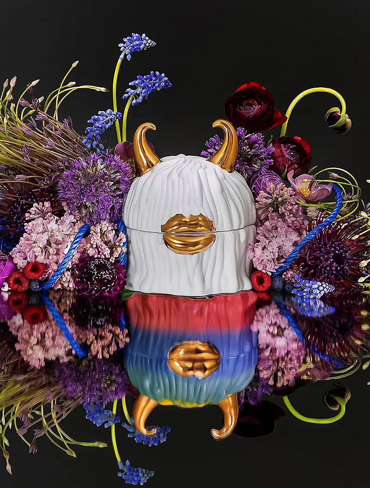 Набор из 4 мини-тарелок в декоративной ёмкости Haas Lynda, 11 см от L'Objet