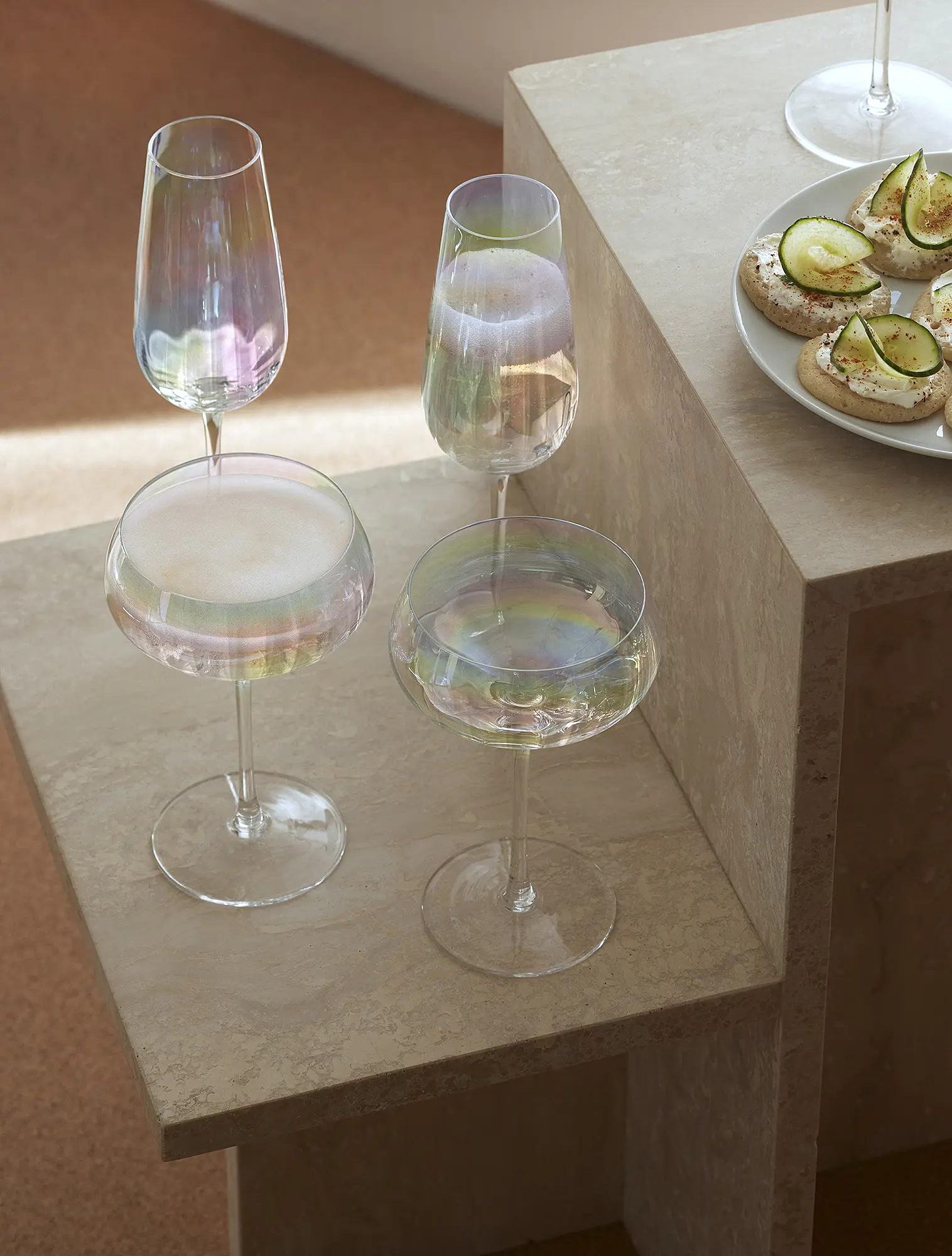 Набор из 2 бокалов для шампанского и мартини Pearl, 300 мл