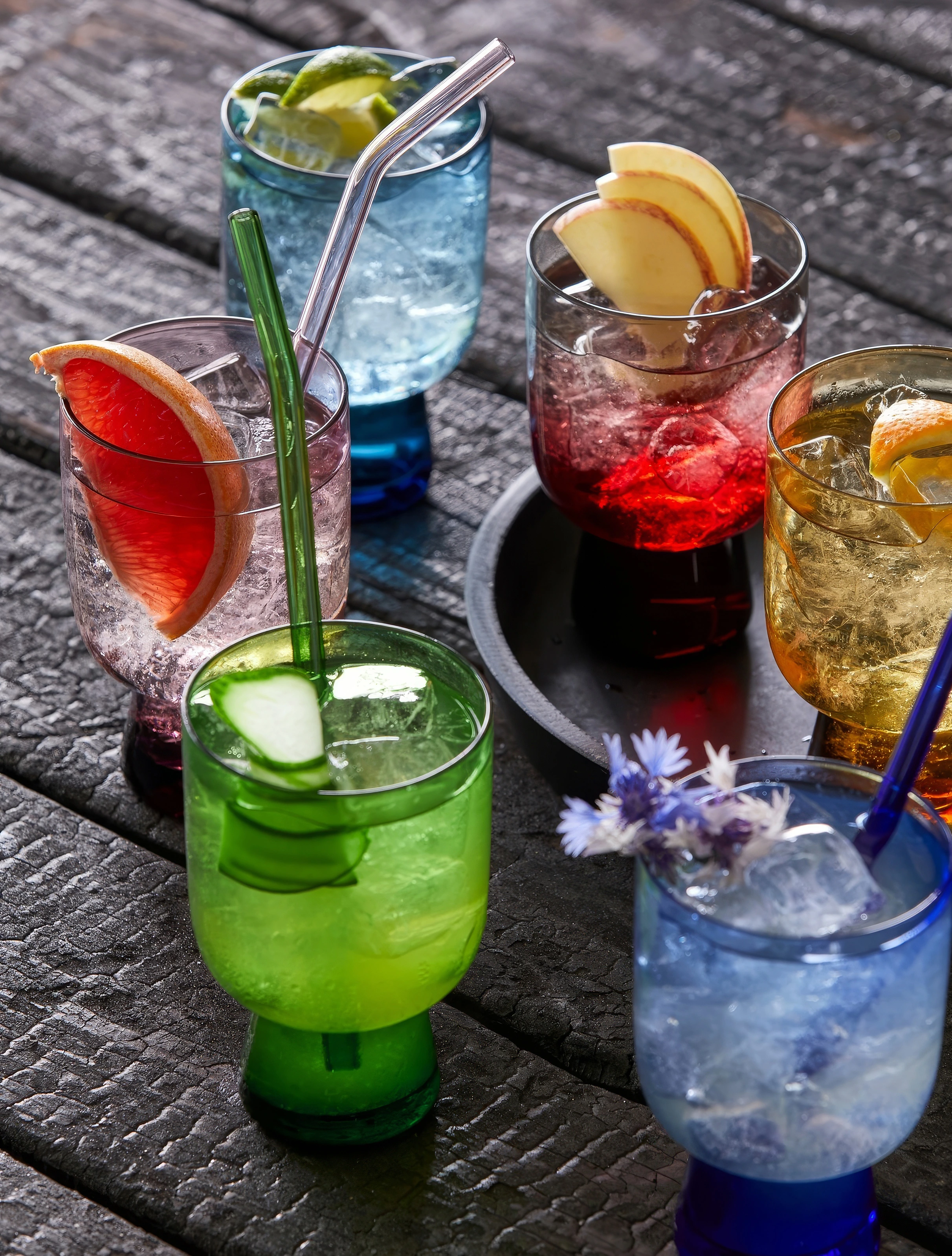 Набор из 4 трубочек для коктейлей со щёточкой Bar, 21,5 см