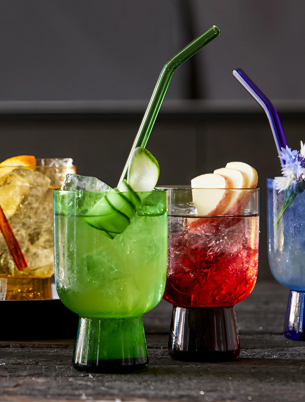 Набор из 4 трубочек для коктейлей со щёточкой Bar, 21,5 см