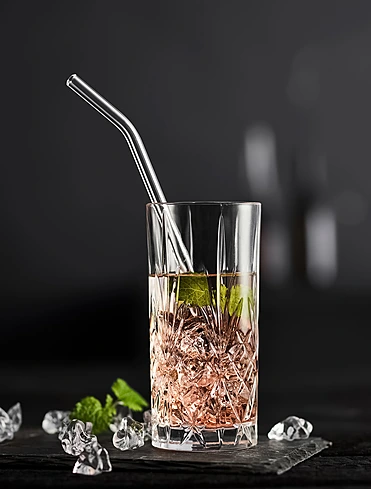 Набор из 4 трубочек для коктейлей со щёточкой Bar, 21,5 см