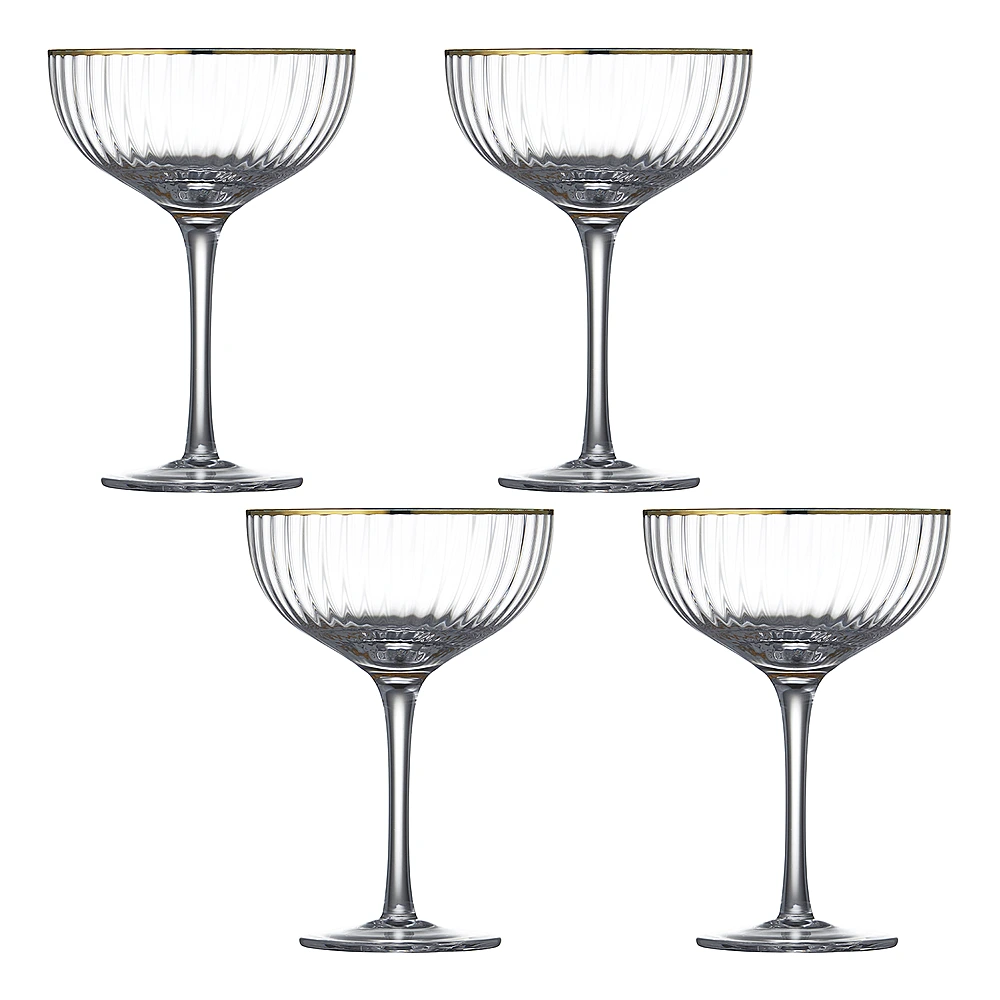 Набор из 4 бокалов для шампанского и мартини Palermo Gold, 315 мл от Lyngby Glas