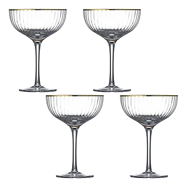 Набор из 4 бокалов для шампанского и мартини Palermo Gold, 315 мл