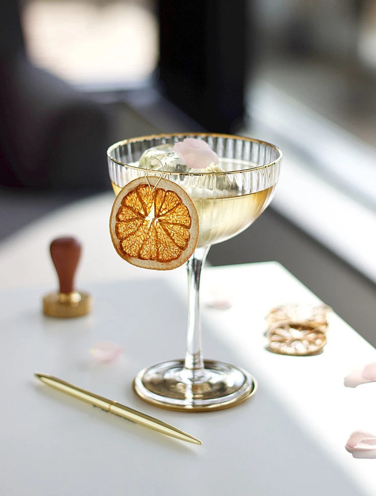 Набор из 4 бокалов для шампанского и мартини Palermo Gold, 315 мл от Lyngby Glas