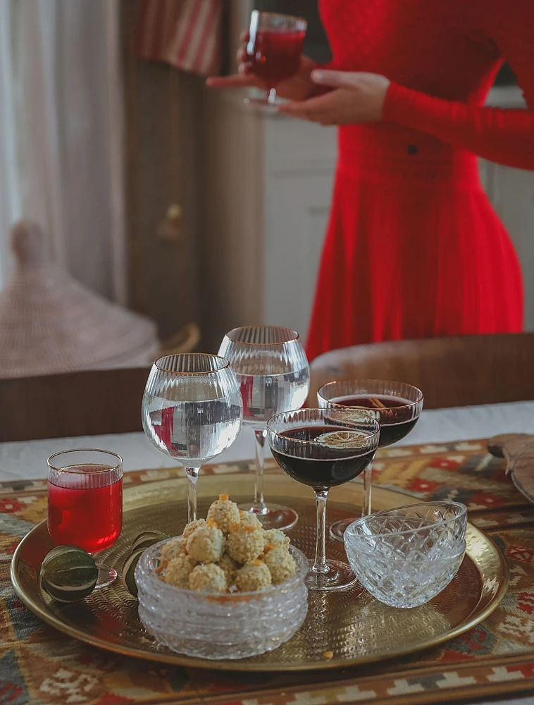 Набор из 4 бокалов для шампанского и мартини Palermo Gold, 315 мл от Lyngby Glas