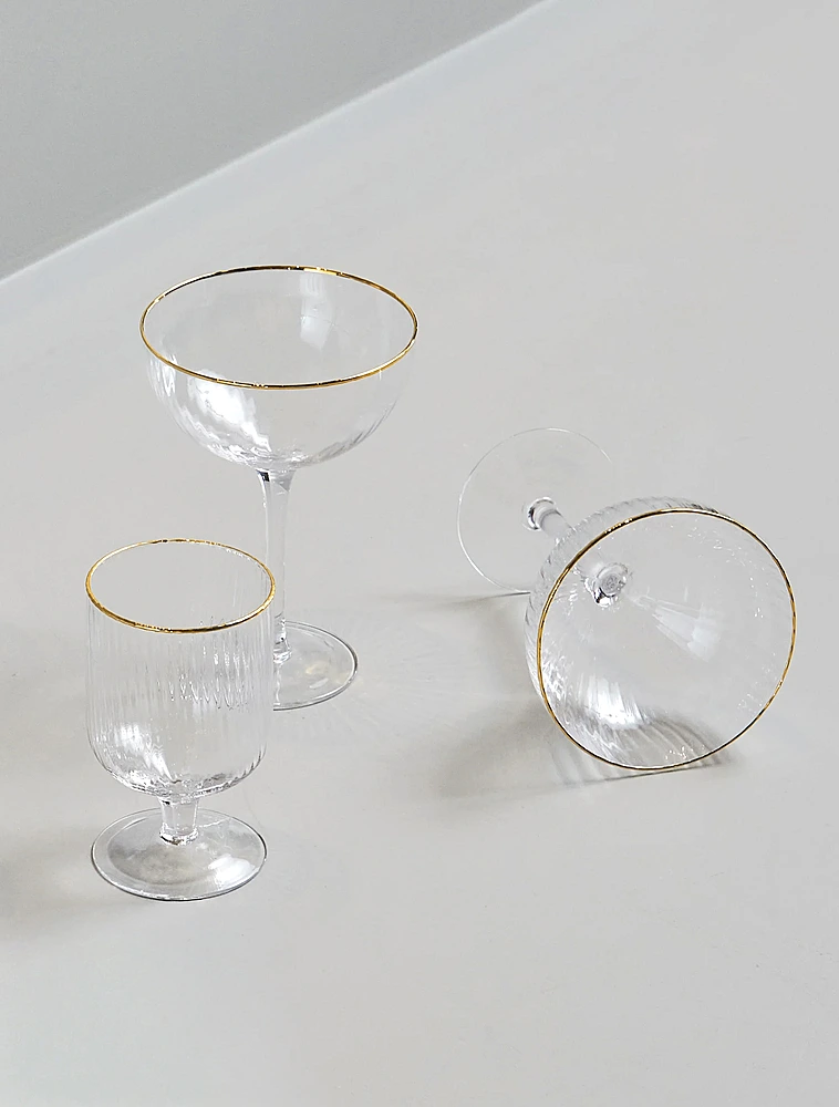 Набор из 4 бокалов для шампанского и мартини Palermo Gold, 315 мл от Lyngby Glas