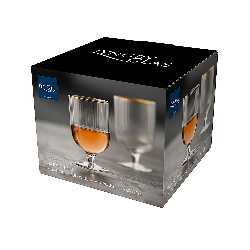 Набор из 4 бокалов для воды Palermo Gold, 300 мл от Lyngby Glas
