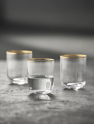 Набор из 4 стаканов для воды Palermo Gold, 350 мл