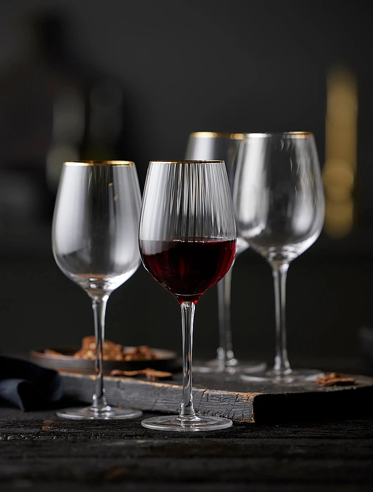 Набор из 4 бокалов для красного вина Palermo Gold, 400 мл от Lyngby Glas