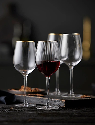 Набор из 4 бокалов для красного вина Palermo Gold, 400 мл