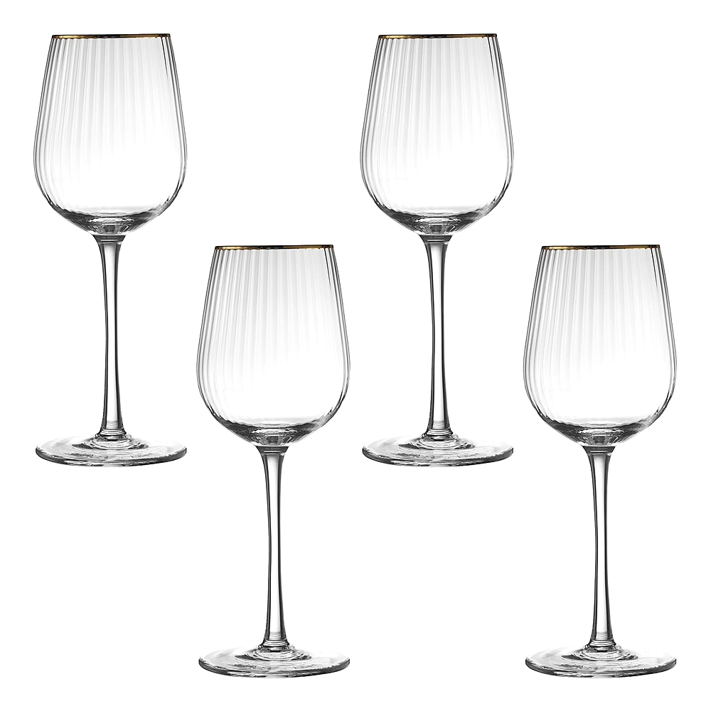 Набор из 4 бокалов для белого вина Palermo Gold, 300 мл от Lyngby Glas