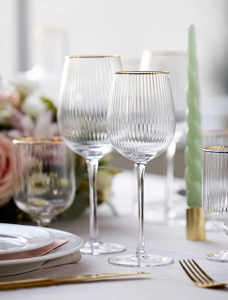 Набор из 4 бокалов для белого вина Palermo Gold, 300 мл от Lyngby Glas