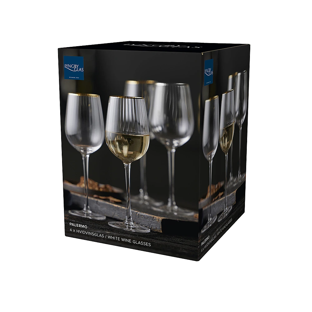 Набор из 4 бокалов для белого вина Palermo Gold, 300 мл от Lyngby Glas