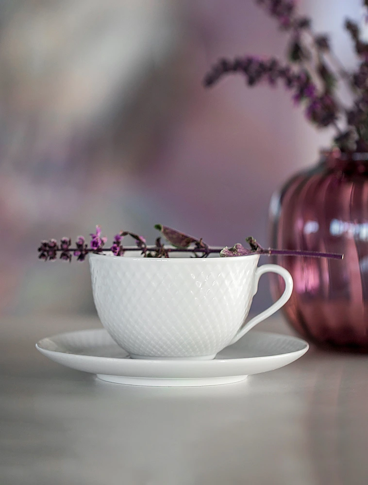 Чайная пара Rhombe, 240 мл от Lyngby Porcelaen