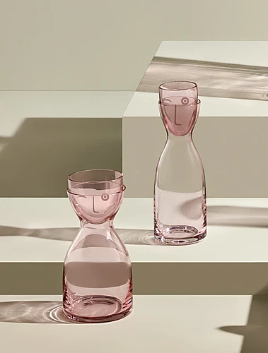 Набор из графина 850 мл и стакана для воды Mr & Mrs