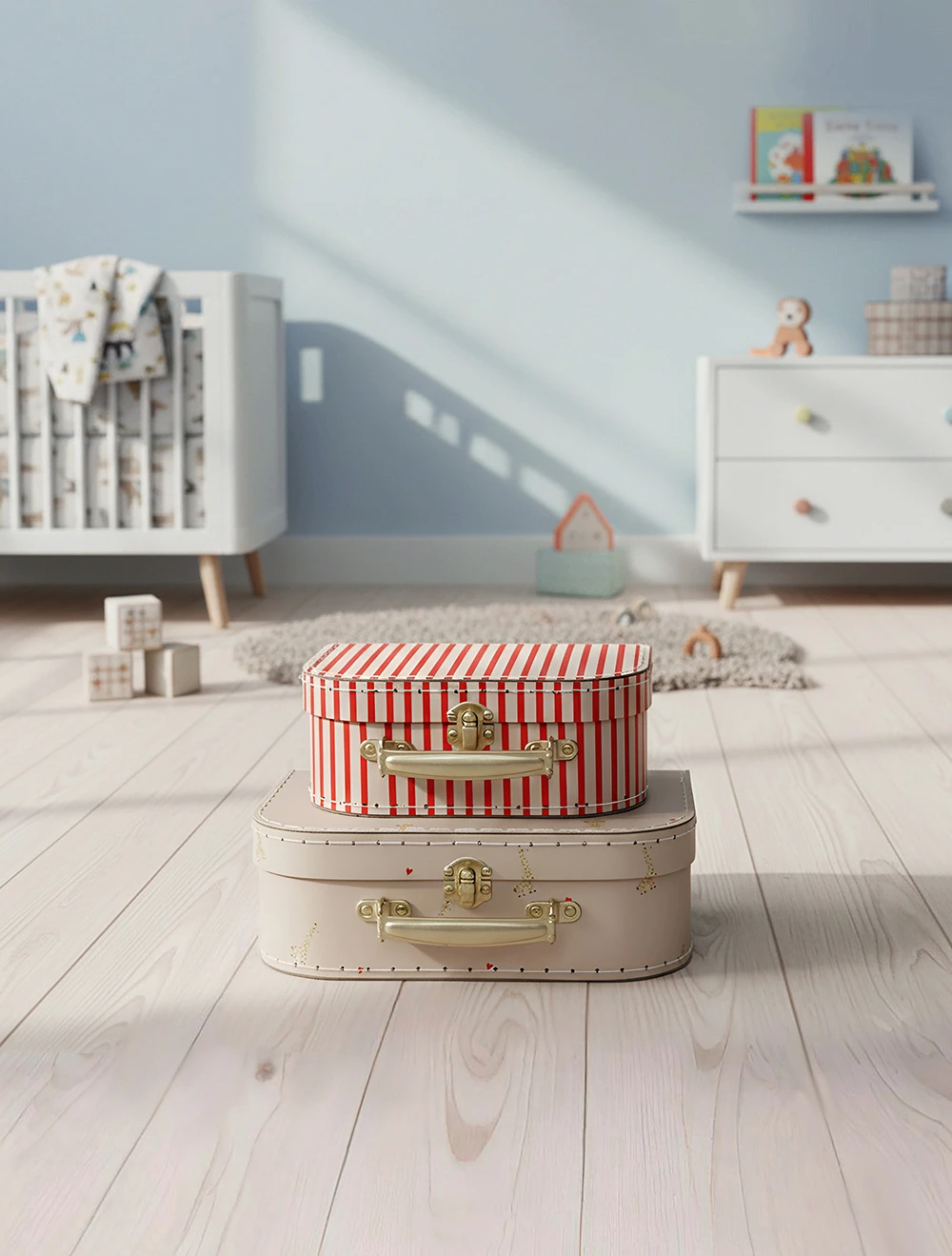 Набор из 2 чемоданчиков для хранения Giraffe & Stripe