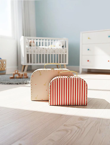 Набор из 2 чемоданчиков для хранения Giraffe & Stripe