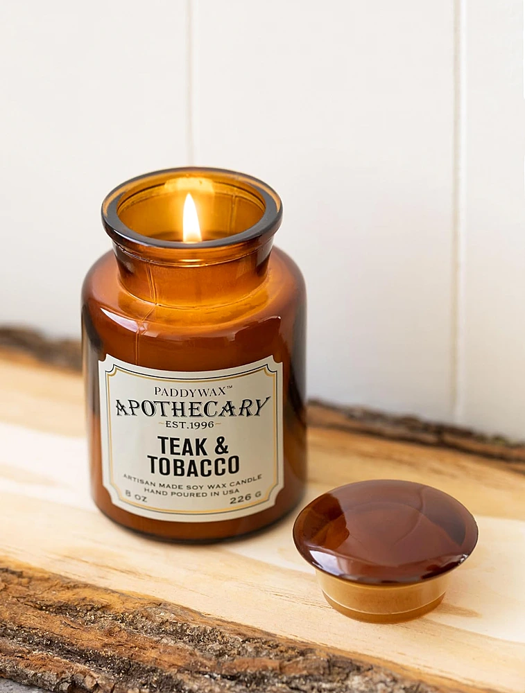 Ароматическая свеча Apothecary Teak & Tobacco, 12,5 см от Paddywax