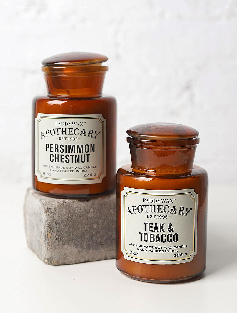 Ароматическая свеча Apothecary Teak & Tobacco, 12,5 см от Paddywax
