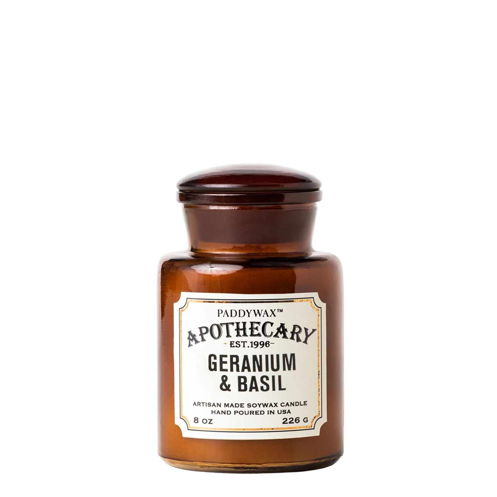 Ароматическая свеча Apothecary Geranium & Basil, 12,5 см