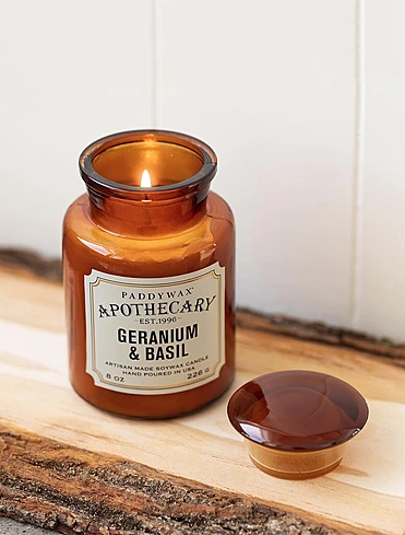 Ароматическая свеча Apothecary Geranium & Basil, 12,5 см