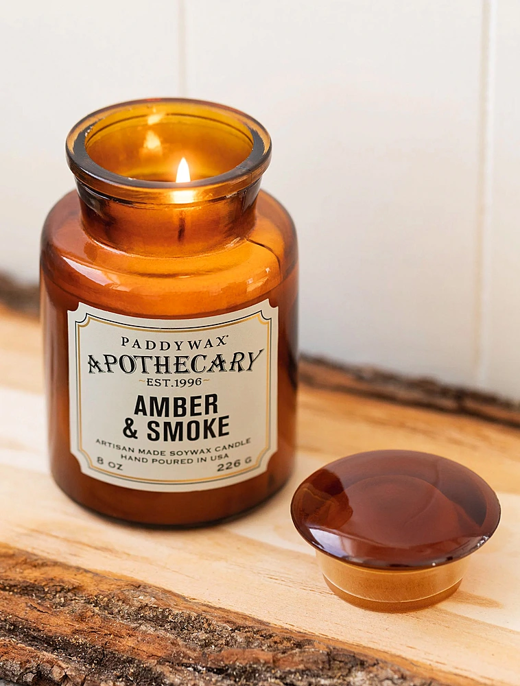 Ароматическая свеча Apothecary Amber & Smoke, 12,5 см от Paddywax