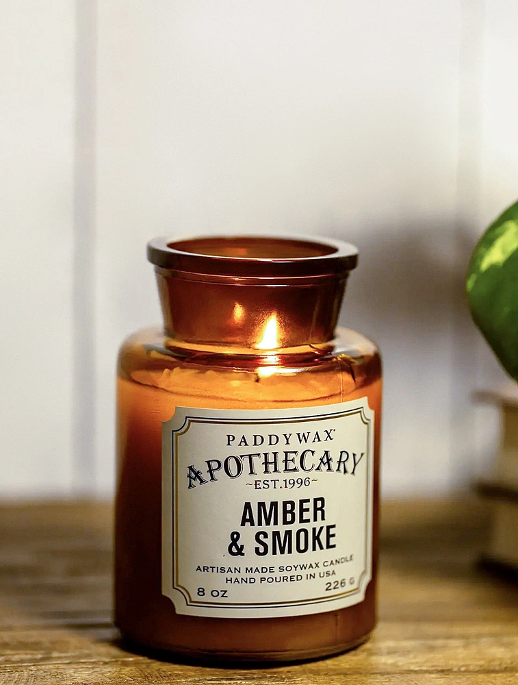 Ароматическая свеча Apothecary Amber & Smoke, 12,5 см от Paddywax