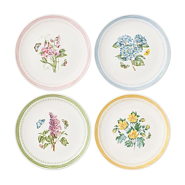 Набор из 4 закусочных тарелок Botanic Garden Sketchbook, 22 см