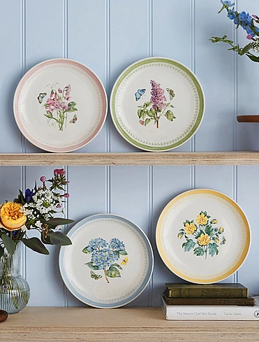 Набор из 4 закусочных тарелок Botanic Garden Sketchbook, 22 см