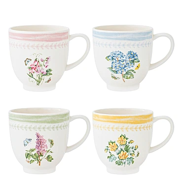 Набор из 4 кружек Botanic Garden Sketchbook, 400 мл