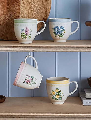 Набор из 4 кружек Botanic Garden Sketchbook, 400 мл