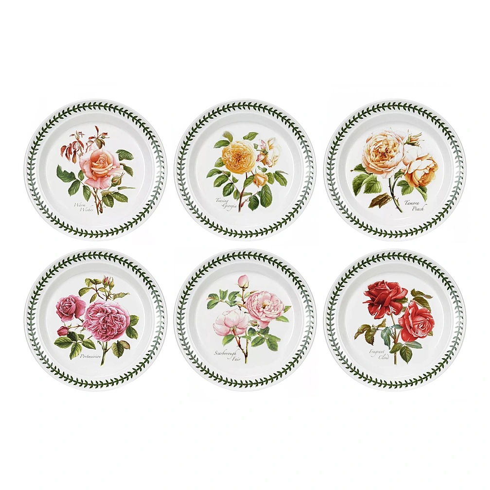 Набор из 6 закусочных тарелок Botanic Garden Roses, 21,5 см от Portmeirion