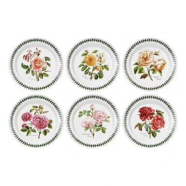 Набор из 6 закусочных тарелок Botanic Garden Roses, 21,5 см