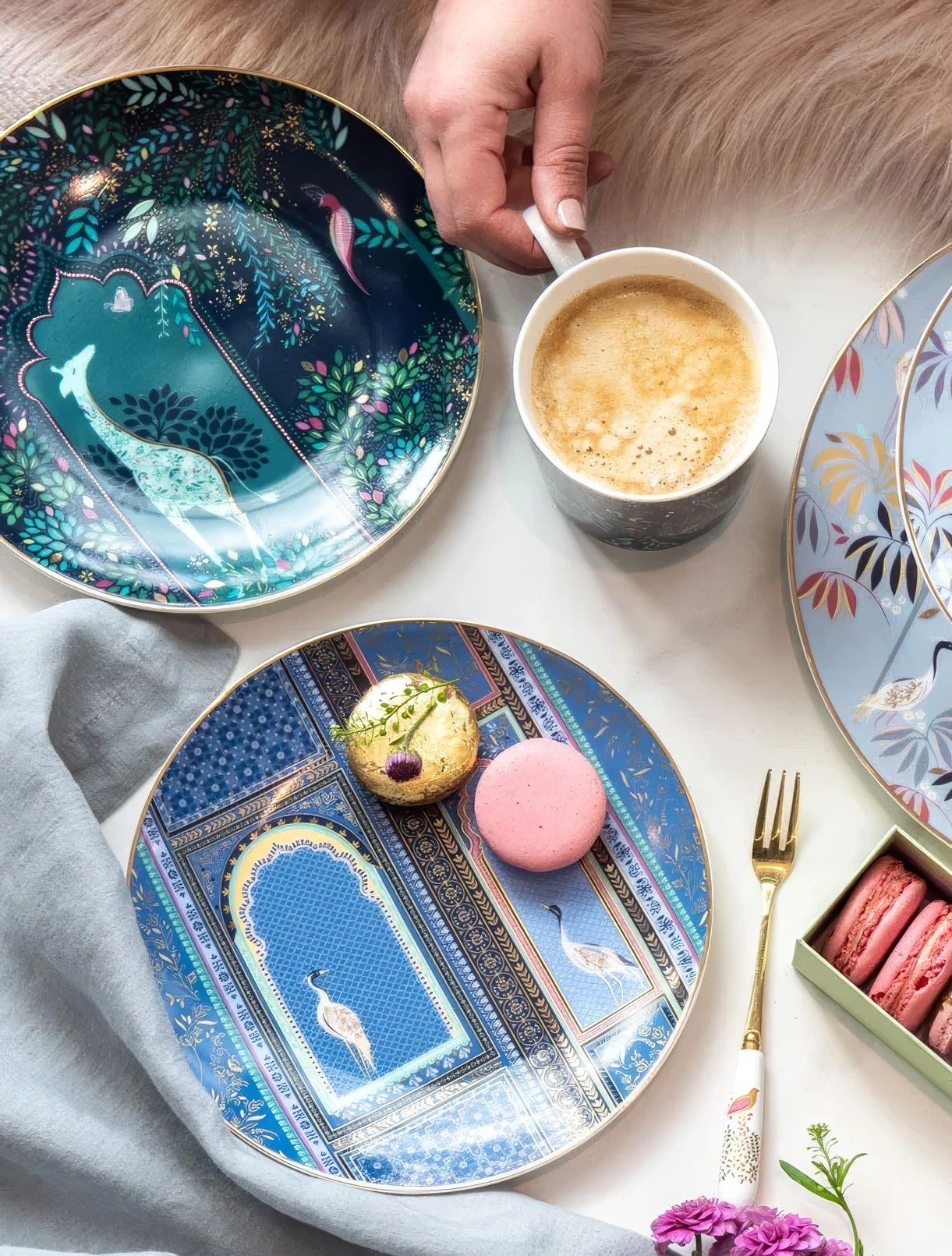 Набор из 4 закусочных тарелок Sara Miller London, 20,5 см