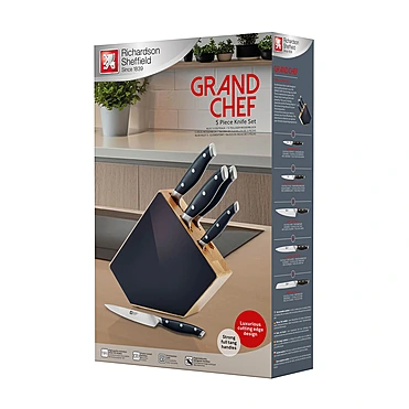 Набор кухонных ножей с подставкой Grand Chef, 5 пр.