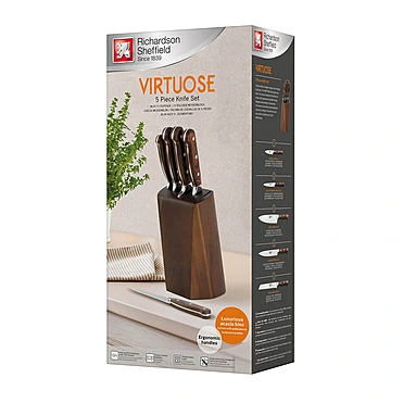 Набор кухонных ножей с подставкой Virtuose, 5 пр.