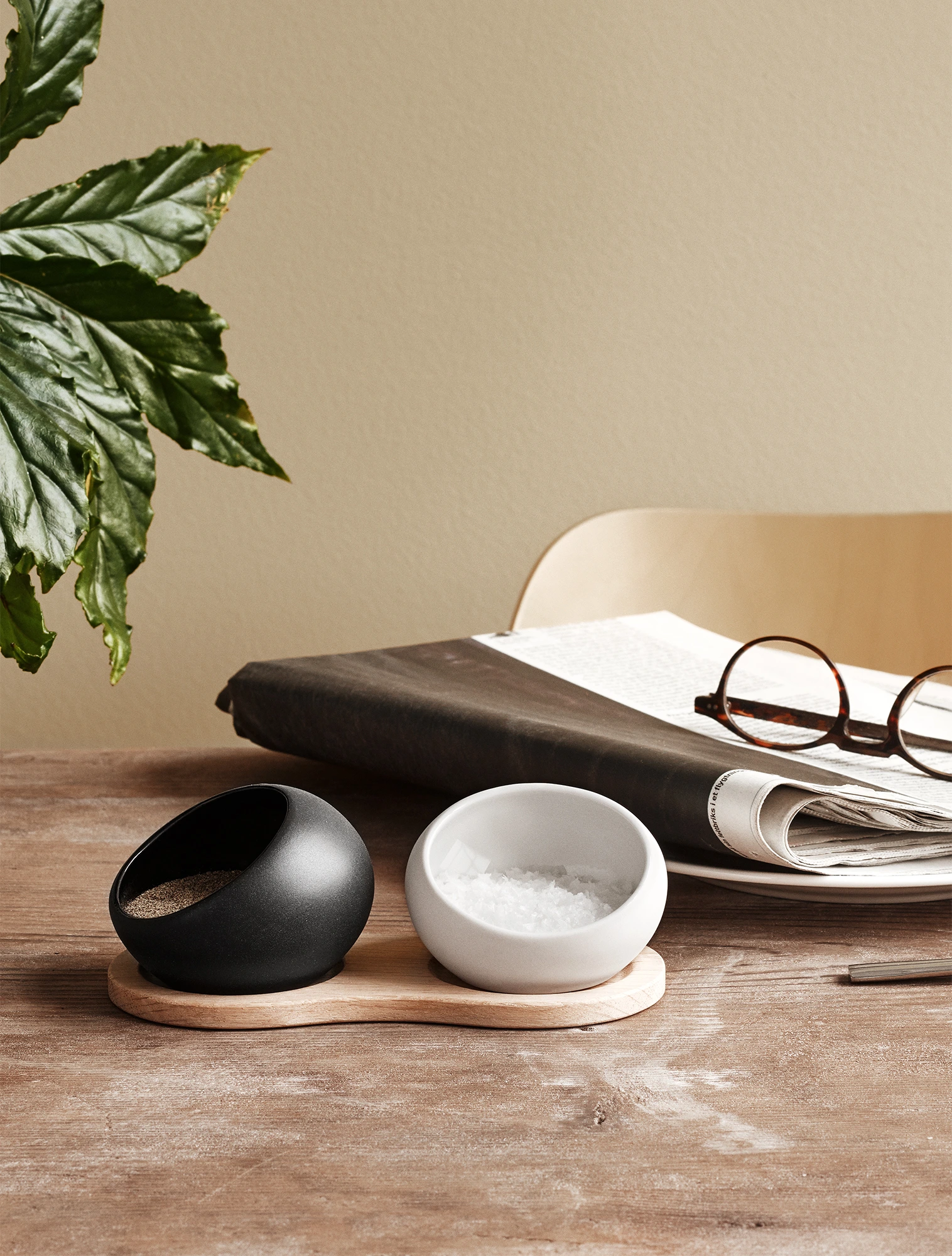 Набор из 2 ёмкостей для специй White & Black, 16,5x6,5 см