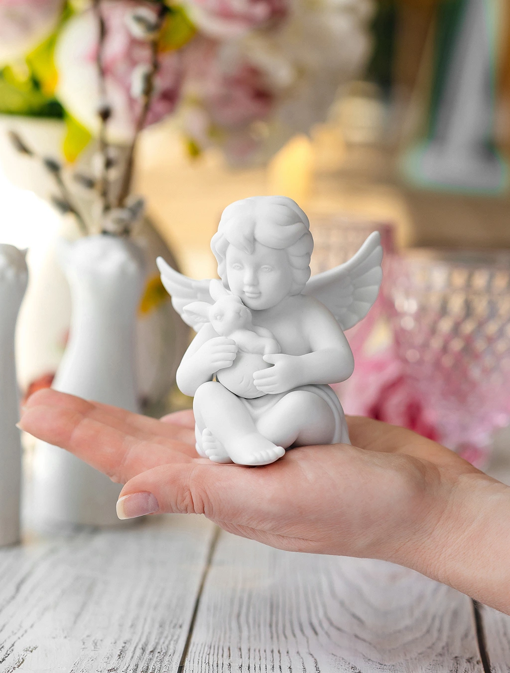 Статуэтка «Ангел с кроликом», 10 см