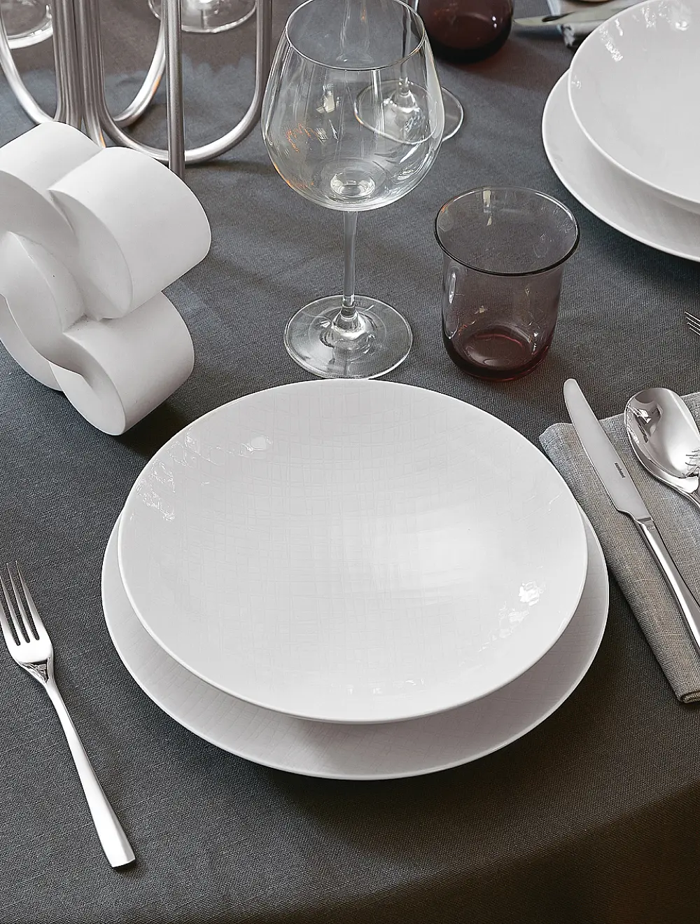 Тарелка для пасты Mesh White, 21,5 см