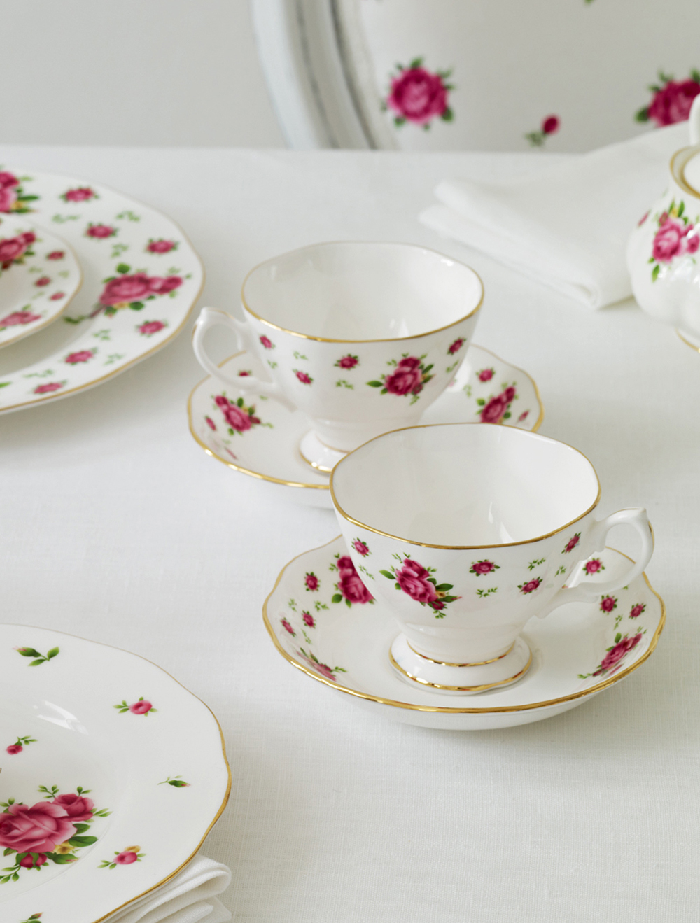 Чайная пара New Country Roses White, 180 мл