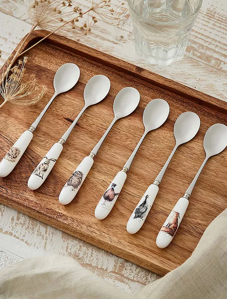Набор из 6 чайных ложек Wrendale Designs, 15 см от Royal Worcester