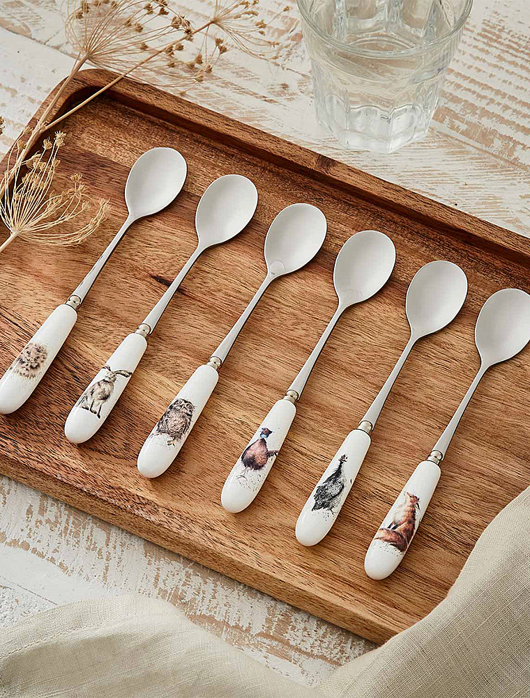 Набор из 6 чайных ложек Wrendale Designs, 15 см от Royal Worcester
