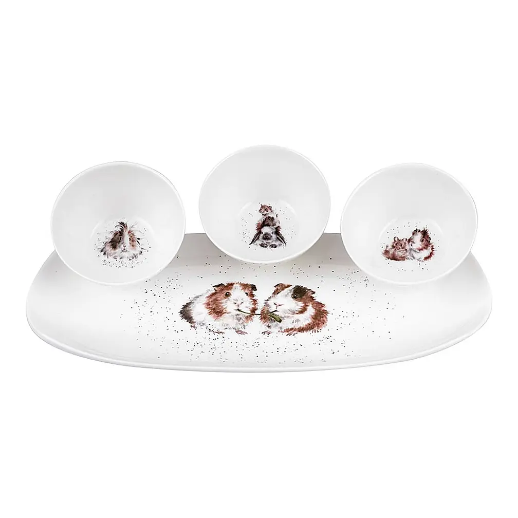 Набор из 3 чаш на подносе Wrendale Designs от Royal Worcester