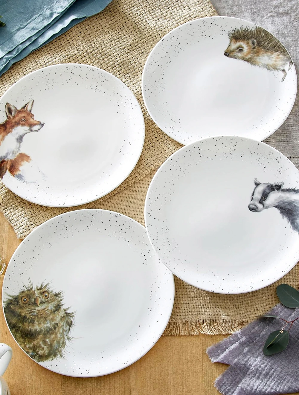 Набор из 4 обеденных тарелок Wrendale Designs, 27 см