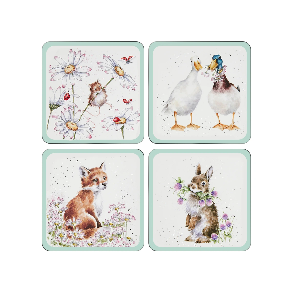 Набор из 4 подставок под стаканы и кружки Wrendale Designs, 11х11 см