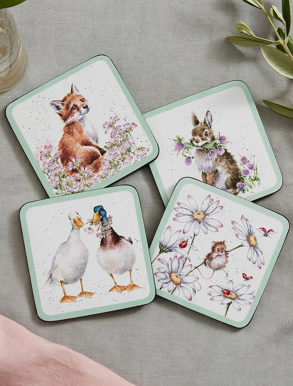 Набор из 4 подставок под стаканы и кружки Wrendale Designs, 11х11 см
